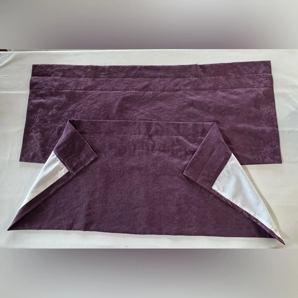Amethyst Jacquard Brocade Croscill Fabric Curtain Valance (2-piece 53”x22” each)